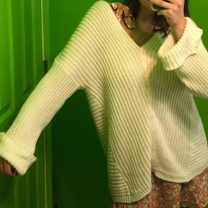 White knit sweater
